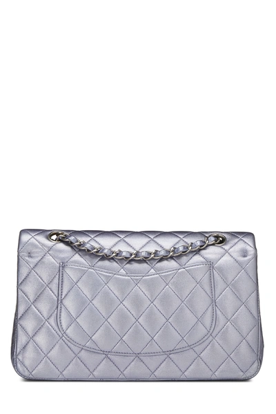 Pre-owned Chanel Metallic Purple Quilted Lambskin Classic Double Flap Medium