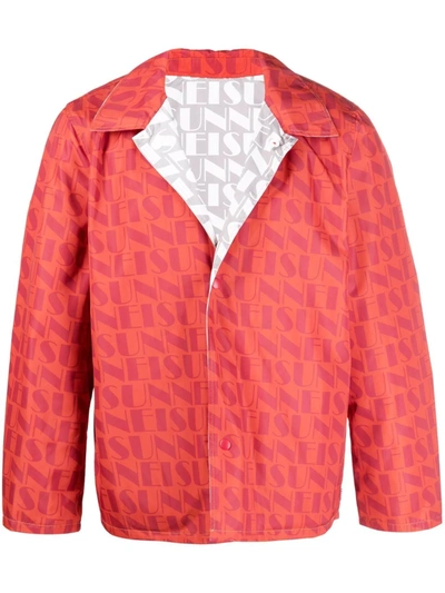 Shop Sunnei Reversible Monogram Jacket In 红色