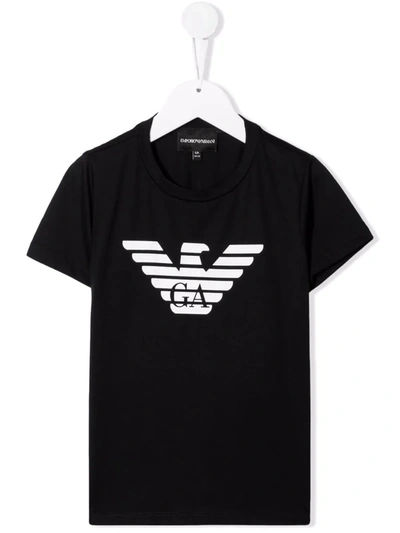 Shop Emporio Armani Logo-print T-shirt In 黑色