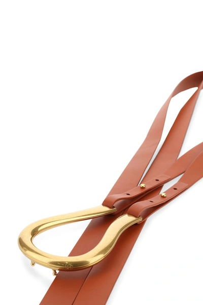 Bottega Veneta Horseshoe Buckle Double Strap Belt