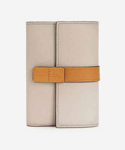 Shop Loewe Small Vertical Leather Wallet In Light Oat