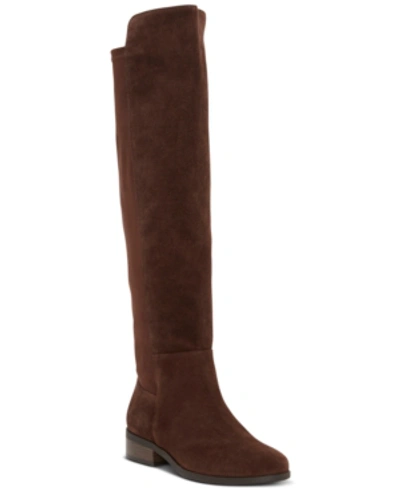 Shop Lucky Brand Women's Calypso Riding Boots Women's Shoes In Chocolate