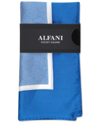Shop Alfani Men's Botwood Geo Pocket Square, Created For Macy's In Navy