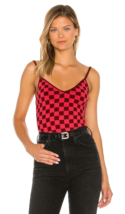 Shop Superdown Gwen Checkered Tank In Red,black