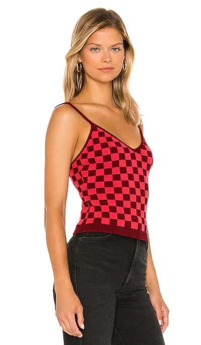 Shop Superdown Gwen Checkered Tank In Red,black