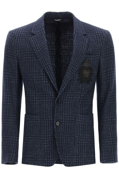 Shop Dolce & Gabbana Tailored Blazer In Tartan Wool