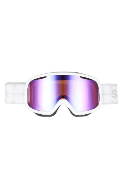 Shop Smith Riot 180mm Chromapop™ Snow/ski Goggles In White Shibori Dye Violet