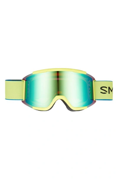 Shop Smith Squad 180mm Chromapop™ Snow Goggles In Neon Yellow Chromapop Green
