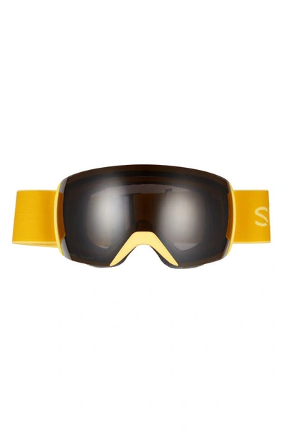 Shop Smith Skyline Xl 230mm Chromapop™ Snow Goggles In Citrine / Chromapop Sun Black