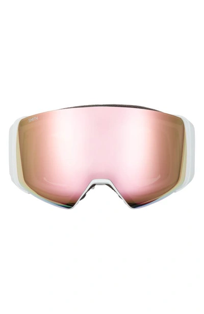 Shop Smith 4d Mag 203mm Snow Goggles In White Vapor Rose Gold