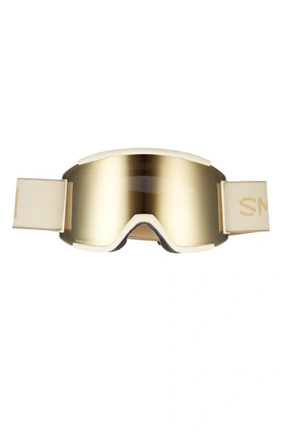 Shop Smith Squad Xl 185mm Snow Goggles In Birch Black Gold Mirror