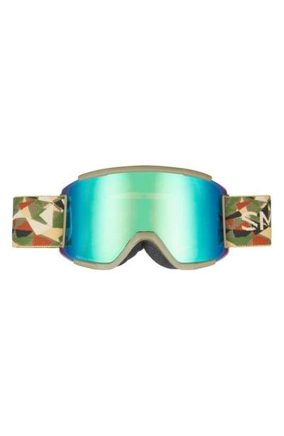 Shop Smith Squad Xl 190mm Special Fit Snow Goggles In Alder Geo Camo Green