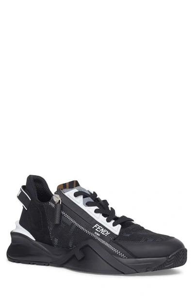 Shop Fendi Flow Low Top Sneaker In Black/ White