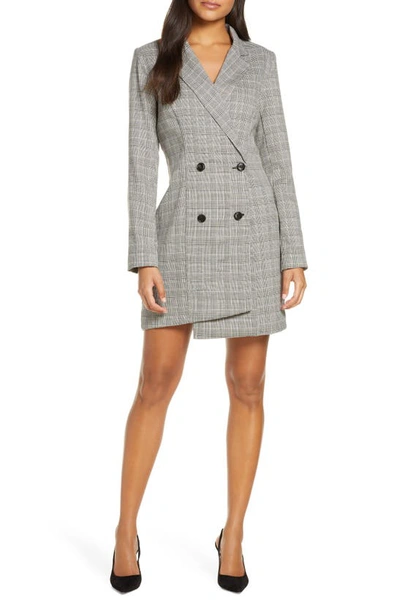 Shop Adelyn Rae Toni Long Sleeve Suit Dress In Grey