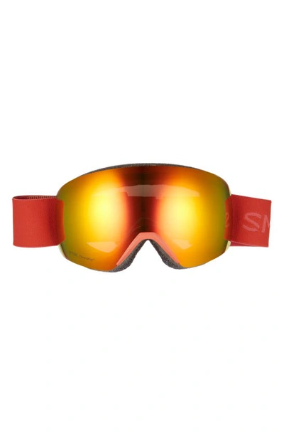 Shop Smith Skyline 215mm Chromapop Snow Goggles In Merlot Platinum