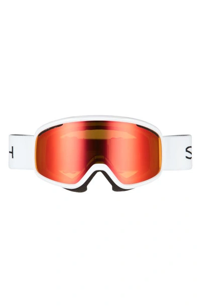 Shop Smith Vogue 185mm Snow Goggles In White / Red Sol-x Mirror