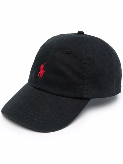 Shop Polo Ralph Lauren Embroidered Polo Pony Baseball Cap In Black