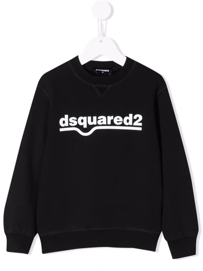 Shop Dsquared2 Logo Print Sweatshirt In Black