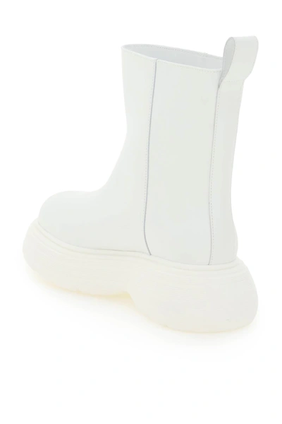 Shop Gia Borghini Marte Leather Boots In White