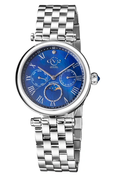 Shop Gv2 Florence Diamond Bracelet Watch, 36mm In Silver