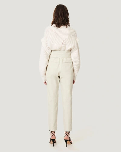 Shop Iro Madeon Cropped Paperbag Trousers In Beige