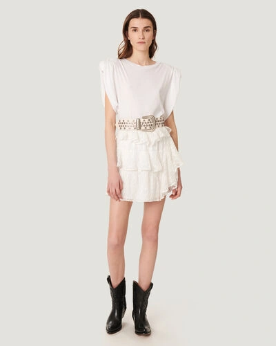 Shop Iro Looks Tiered Ruffle Mini Skirt In White