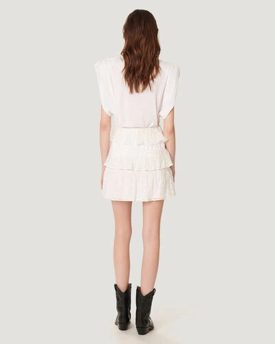 Shop Iro Looks Tiered Ruffle Mini Skirt In White