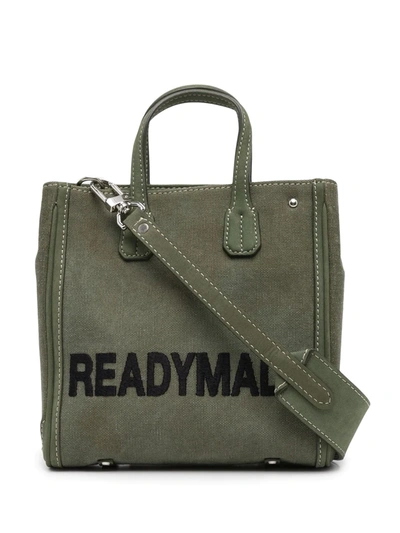 Shop Readymade Embroidered-logo Military Shoulder Bag In Green