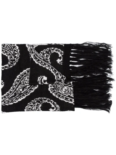 Shop 424 Paisley Pattern Scarf In Black