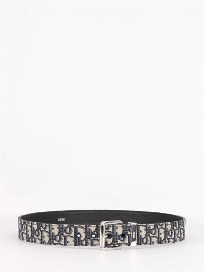 Shop Dior Homme Jacquard Logo Detailed Belt In Multi