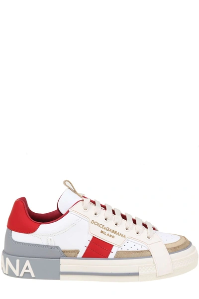 Shop Dolce & Gabbana Custom 2.zero Sneakers In Beige