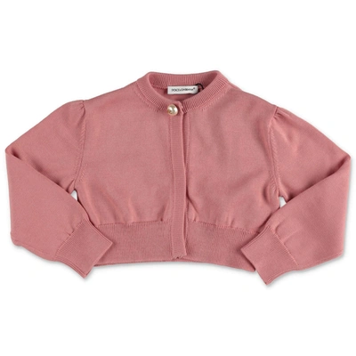 Shop Dolce & Gabbana Kids Dg Button Cardigan In Pink