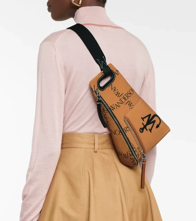 Jw Anderson Anchor Bum Bag With All-over Logo Print In Brown | ModeSens