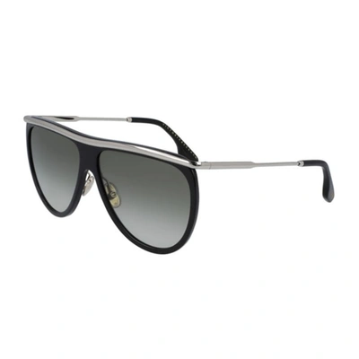 Shop Victoria Beckham Ladies Black Aviator/pilot Sunglasses Vb155s00160 In Black,grey