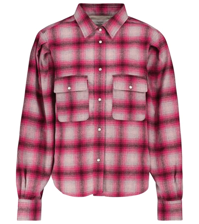 Isabel Marant Étoile Reosi Check Wool Blend Button-up Shirt In Multicoloured