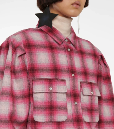 Isabel Marant Étoile Reosi Check Wool Blend Button-up Shirt In Multicoloured