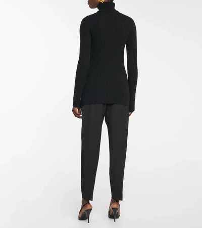 Shop Saint Laurent Wool And Cashmere Turtleneck Sweater In Noir
