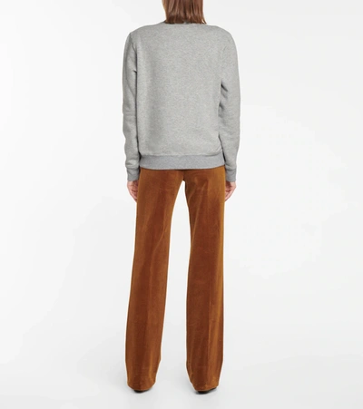 Shop Saint Laurent X Snoopy Cotton-blend Jersey Sweatshirt In Grey