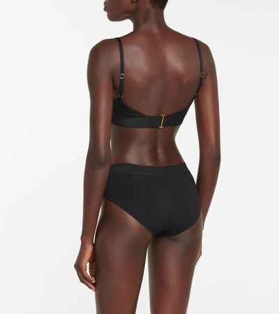 Shop Tom Ford Logo Stretch-jersey Triangle Bra In Black