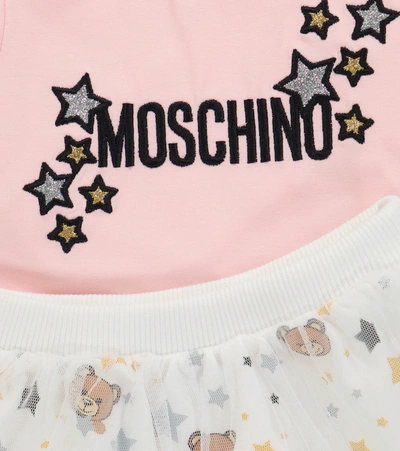 Shop Moschino Baby Embroidered Skirt Set In Pink