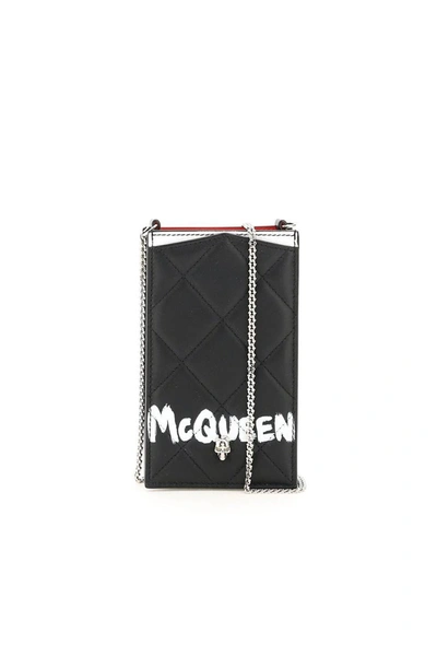 Shop Alexander Mcqueen Mcqueen Graffiti Phone Case In Black