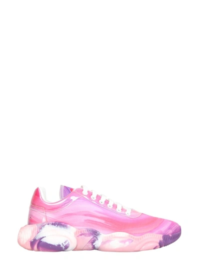 Shop Moschino Teddy Brushstroke Print Sneakers In Pink