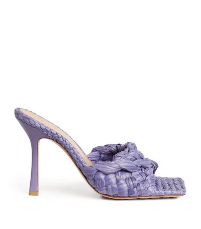 Shop Bottega Veneta Raffia Stretch Mules 90 In Purple