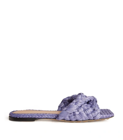 Shop Bottega Veneta Raffia Stretch Sandals In Purple
