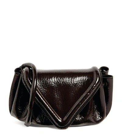 Shop Bottega Veneta Small Textured Leather Beak Cross-body Bag In Brown