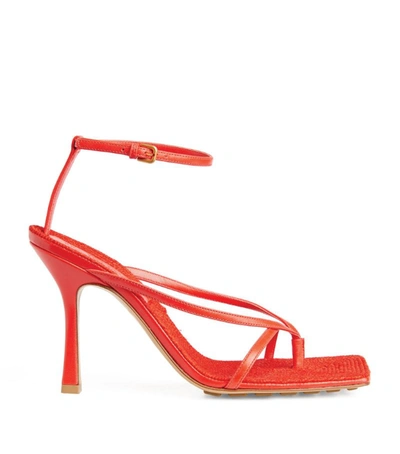 Shop Bottega Veneta Leather Stretch Sandals 90 In Red