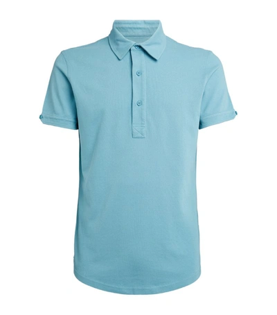 Shop Orlebar Brown Cotton Sebastian Polo Shirt In Blue