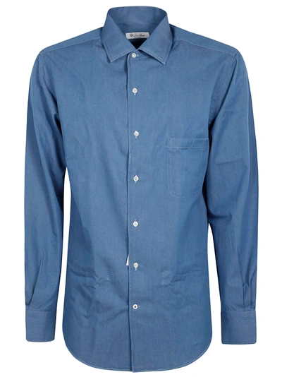 Shop Loro Piana Andre Denim Shirt In Super Stone Washed