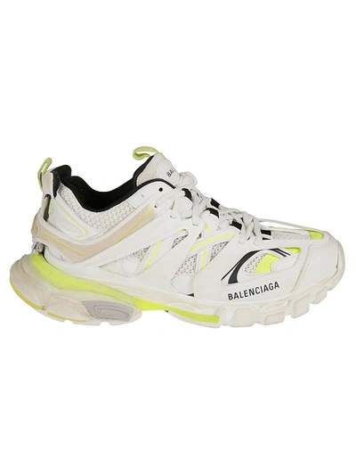 Shop Balenciaga Track Sneakers In White/fluo Yellow