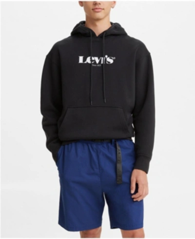 Shop Levi's Men's Graphic Relaxed Fit Hoodie In Caviar